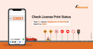 check driving license print status