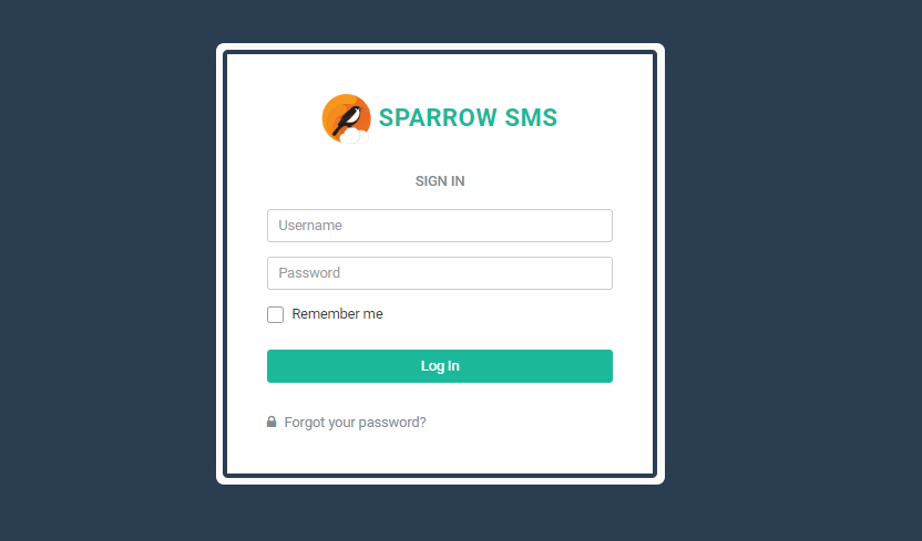 Sparrow sms Dashboard